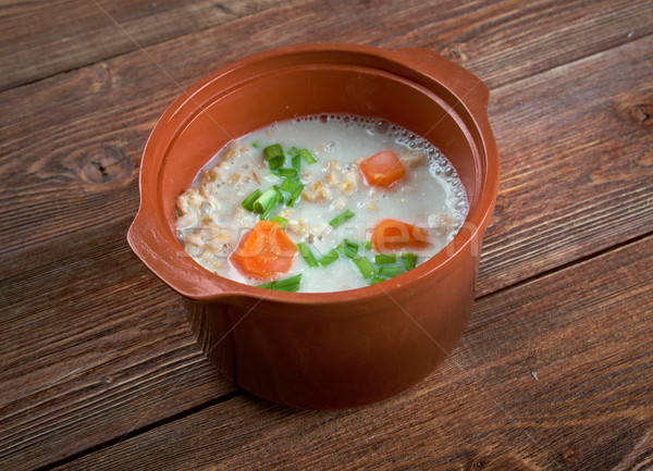 Orzo zuppa classico sfondo cucina verde Foto d'archivio © fanfo