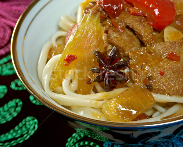 oriental uzbek soup lagman  Stock photo © fanfo