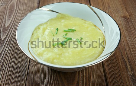 Porro zuppa ciotola legno mangiare vegetali Foto d'archivio © fanfo