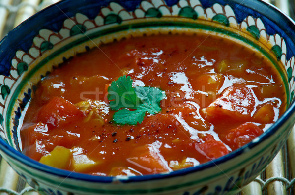 Indian cebula sos pomidorowy pomidorów asian posiłek Zdjęcia stock © fanfo