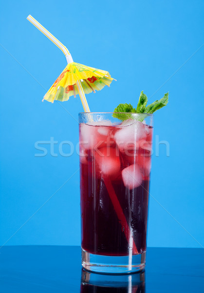 Mojito Erdbeeren Cocktail blau Gläser Stock foto © fanfo