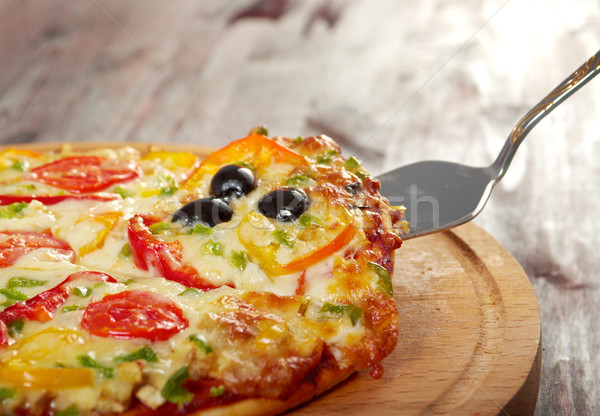 Imagine de stoc: Felie · brânză · acasă · pizza · tomate
