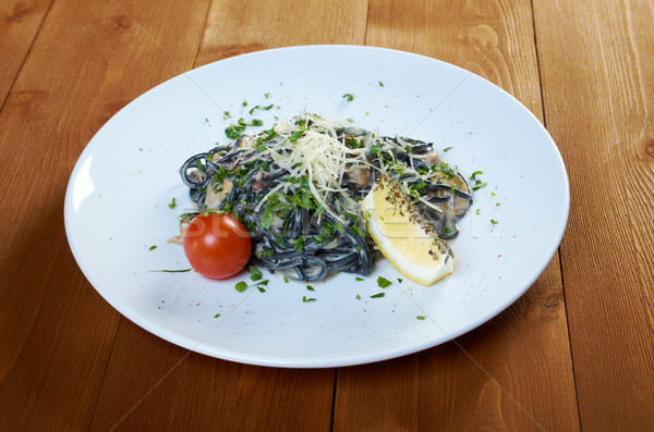 Spaghetti al Nero di Seppia Stock photo © fanfo