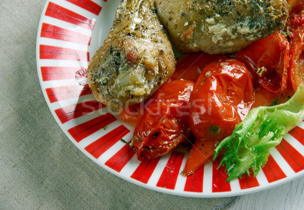куриные соленья помидоров мяса завтрак Кука Сток-фото © fanfo