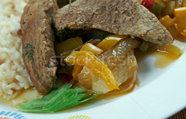 Türkisch Fleisch Gericht Lamm Gemüse Essen Stock foto © fanfo