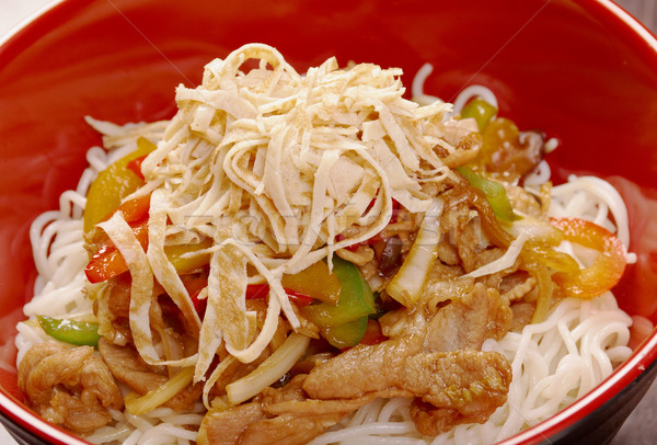 Noodles with pork and vegetable Stock photo © fanfo