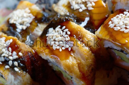 Rotolare affumicato anguilla japanese sushi maki Foto d'archivio © fanfo