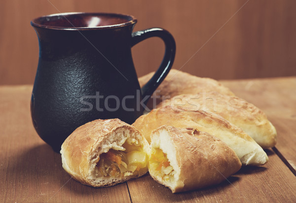 Stock photo: russia traditions pierog.Home cake 