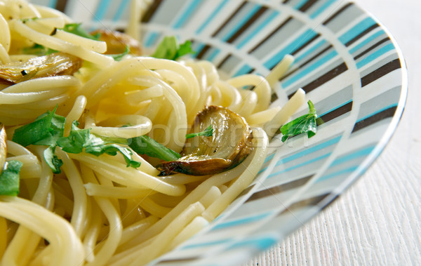 spaghetti with garlic and oil Stock photo © fanfo