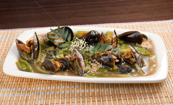 mussels with vegetable and nut Stock photo © fanfo