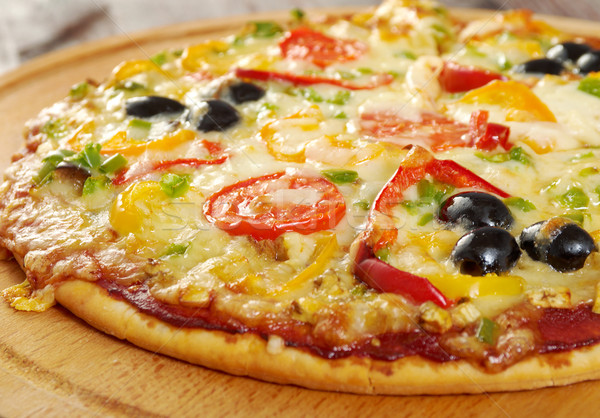 ホーム ピザ トマト 茄子 クローズアップ チーズ ストックフォト © fanfo