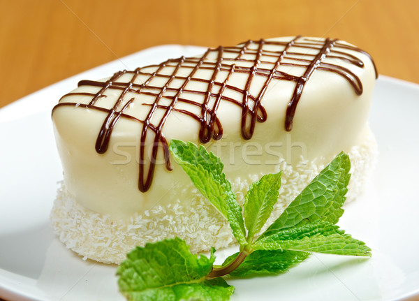 De bolo branco prato conselho almoço Foto stock © fanfo