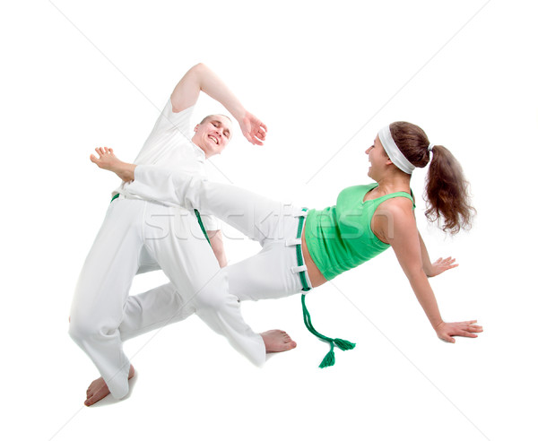Kontakt sportu capoeira szkolenia walki tancerz Zdjęcia stock © fanfo