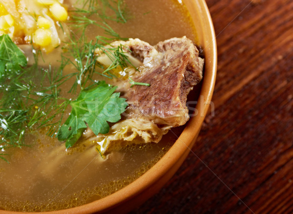 Pea soup with beef ribs  Stock photo © fanfo
