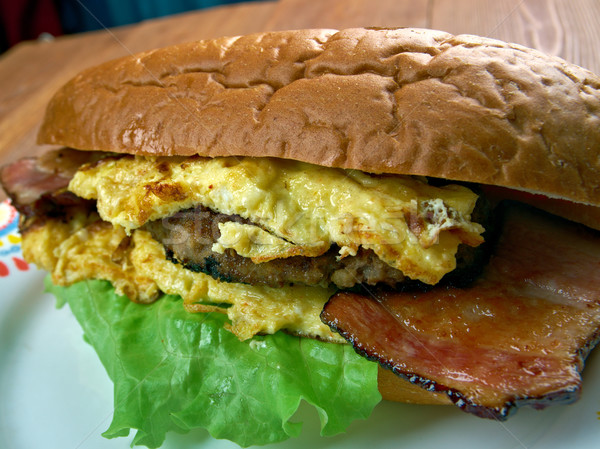 óriási szendvics reggeli étel kenyér sajt Stock fotó © fanfo