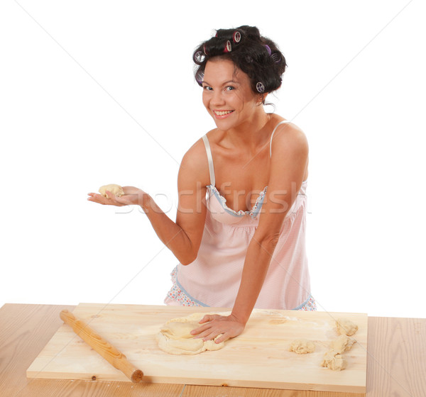  housewife making buns Stock photo © fanfo