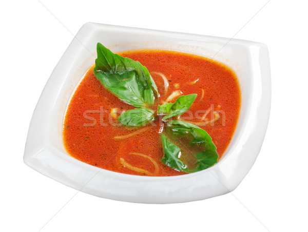 Tomatensuppe Keramik Schüssel italienisch Suppe Essen Stock foto © fanfo