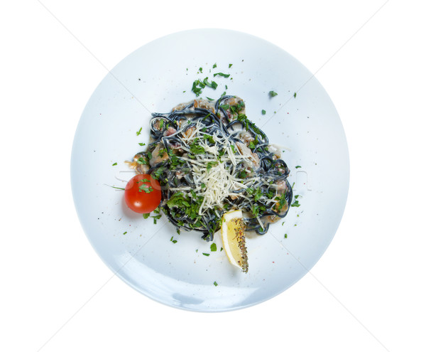Spaghetti al Nero di Seppia Stock photo © fanfo