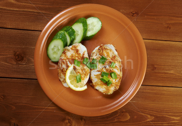 Stock photo: grilled t-bone codfish  steak