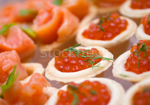    Tartlet with red caviar   Stock photo © fanfo