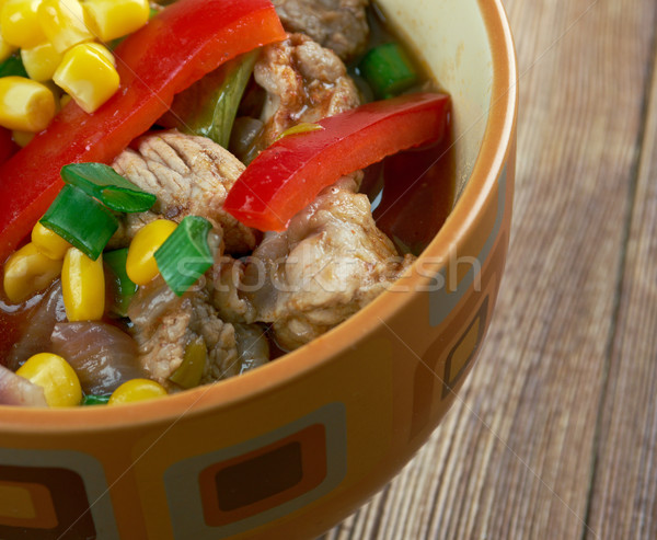 Rauchig Süden Grenze Suppe Stil Abendessen Stock foto © fanfo