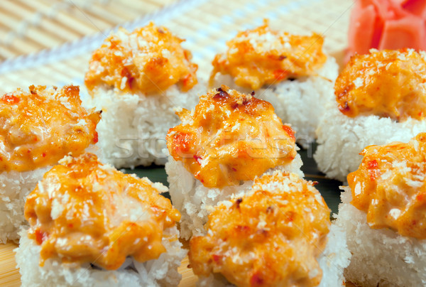 Japon sushi geleneksel japon gıda rulo Stok fotoğraf © fanfo