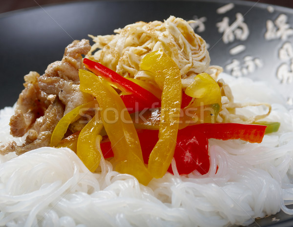 rice noodles with pork Stock photo © fanfo