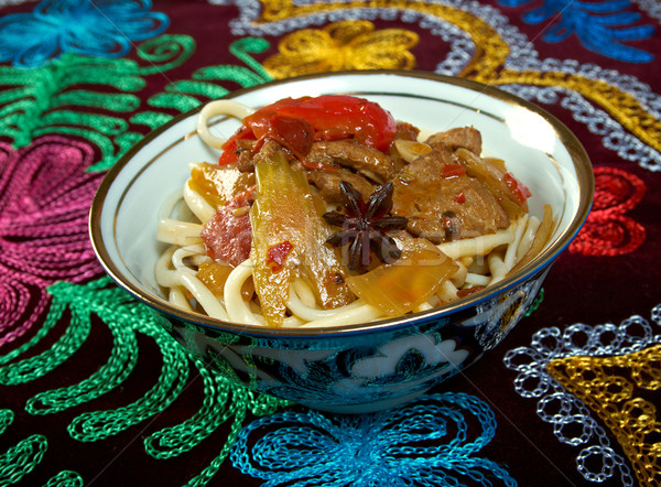 oriental uzbek soup lagman  Stock photo © fanfo