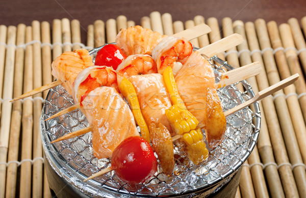 Japanese skewered  seafoods  Stock photo © fanfo