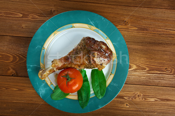 Honey garlic glazed  Turkey leg  baked Stock photo © fanfo