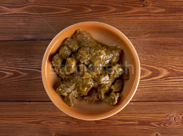 Carne de vită curry orez indian basmati alimente Imagine de stoc © fanfo