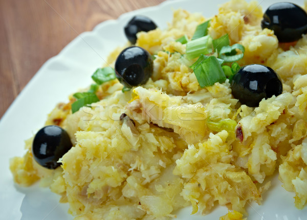 Stil yumurta pişirme patates sarımsak Stok fotoğraf © fanfo