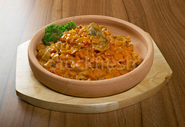 Vegetable stew with chicken giblets Stock photo © fanfo