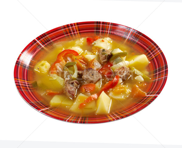 Wołowiny zupa węgierski papryka żywności pomidorów Zdjęcia stock © fanfo