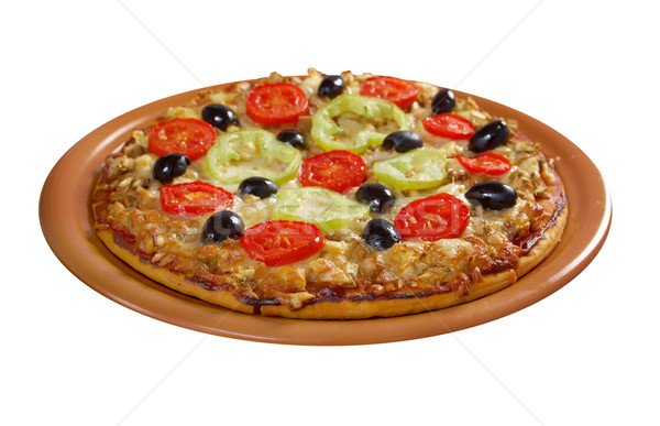 .home pizza with tomato and eggplant  Stock photo © fanfo