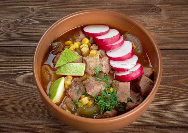 Tradycyjny zupa bogate wieprzowina czerwony Zdjęcia stock © fanfo
