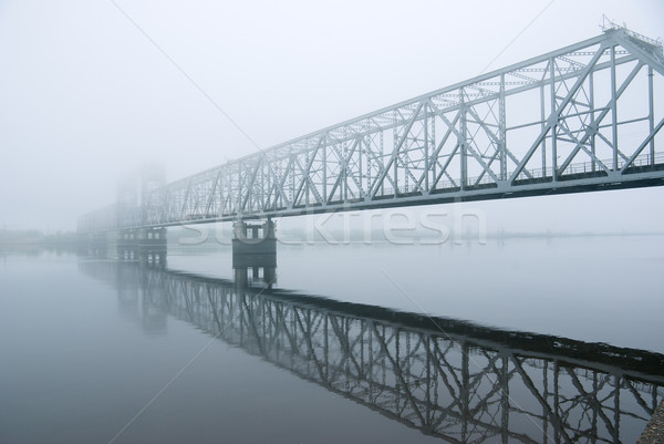 railway bridge .matutinal mist Stock photo © fanfo