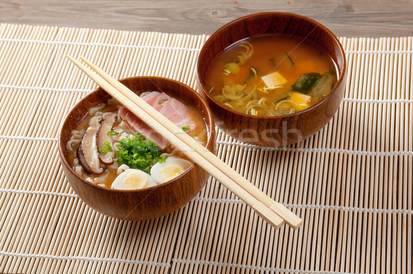 Ramen Японский суп фон зеленый Сток-фото © fanfo