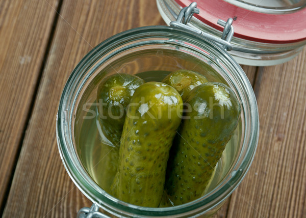 Especialidade pepino em conserva festa sal borracha sementes Foto stock © fanfo