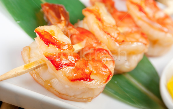 Japanese skewered  royal prawn Stock photo © fanfo