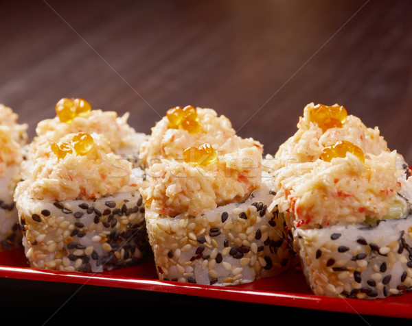 Japon sushi geleneksel japon gıda füme balık Stok fotoğraf © fanfo