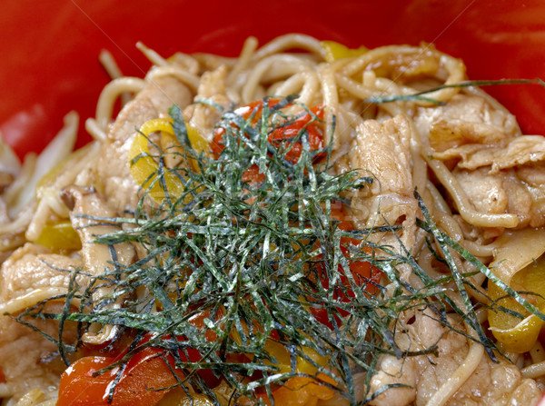  pork  and  soba with vegetable Stock photo © fanfo