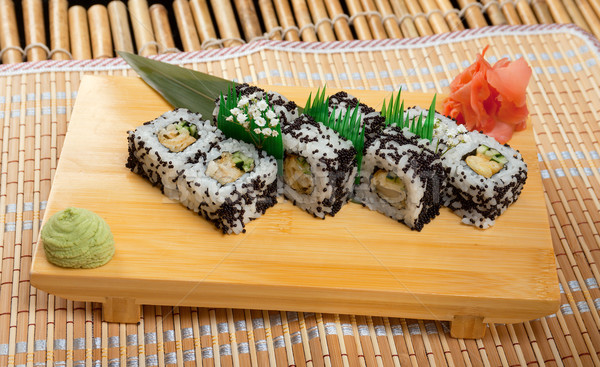 Japon sushi geleneksel balık restoran et Stok fotoğraf © fanfo