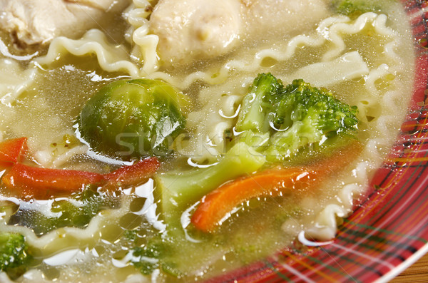 Chicken soup with noodle and vegetables Stock photo © fanfo