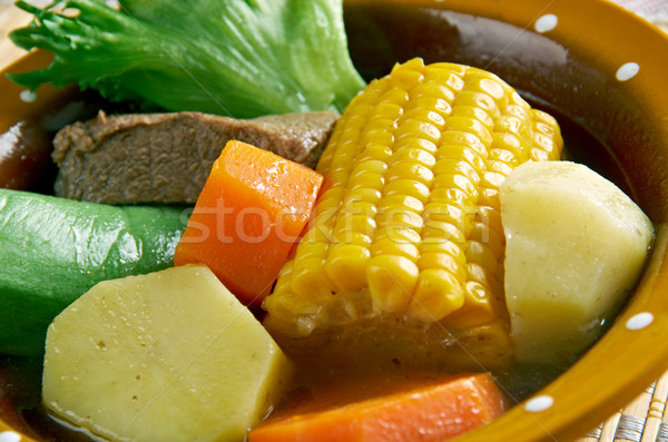 メキシコ料理 伝統的な スープ ほくろ スカッシュ サヤインゲン ストックフォト © fanfo