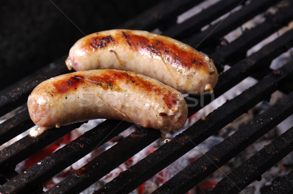 Saucisses barbecue barbecue feu dîner viande Photo stock © fanfo
