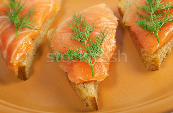 Canapes with smoked salmon  Stock photo © fanfo