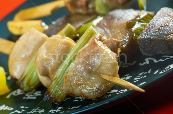 Japanese skewered chicken,pork,meatYakitori   Stock photo © fanfo