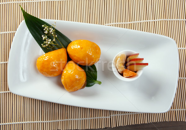 Japán desszert gyümölcs hagyományos étel csokoládé Stock fotó © fanfo