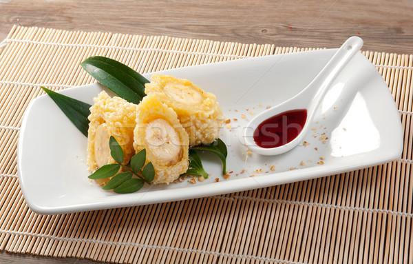 Sobremesa banana japonês cozinha queijo prato Foto stock © fanfo